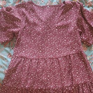 Floral Burgundy Blouse